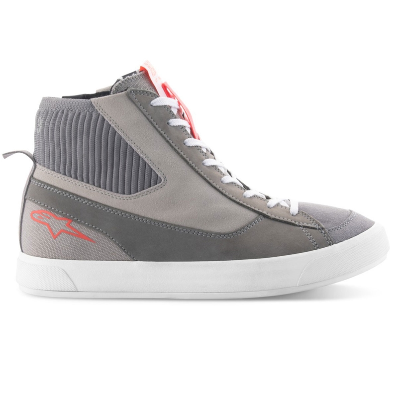 Alpinestars Stated motorlaarzen lichtgrijs-fluo rood-wit