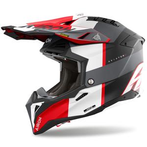 Crosshelm Airoh Aviator 3 Monarch grijs-rood mat