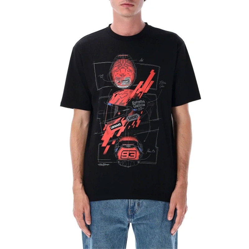 Ducati Marc Marquez T-shirt - helm MotoGP zwart-rood