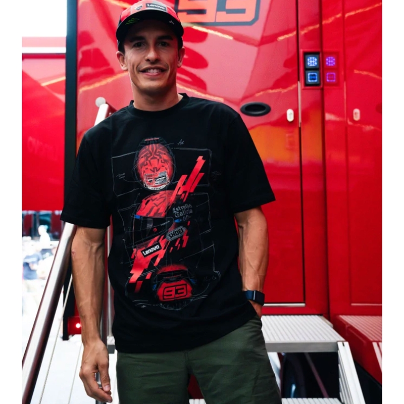 Ducati Marc Marquez T-shirt - helm MotoGP zwart-rood