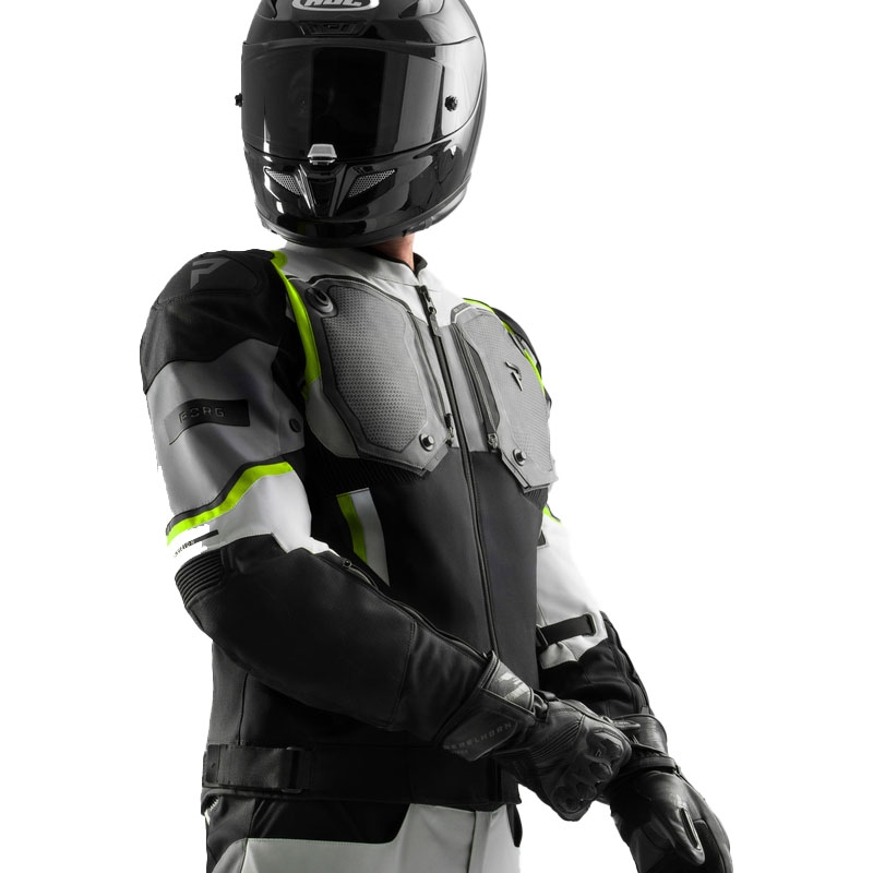 Rebelhorn Borg II motorjack zwart-grijs-fluogeel
