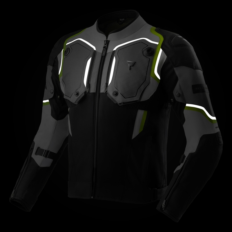 Rebelhorn Borg II motorjack zwart-grijs-fluogeel