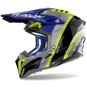 Crosshelm Airoh Aviator 3 Hima blauw glanzend