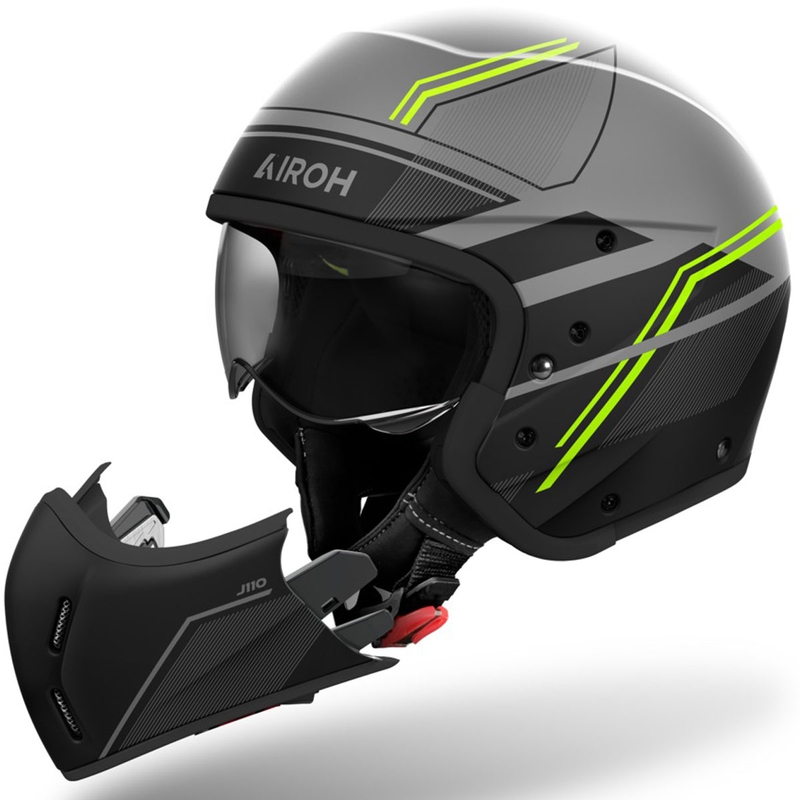 Modulaire motorhelm Airoh J110 Slim mat geel