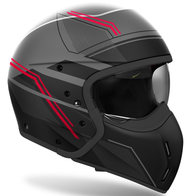 Modulaire motorhelm Airoh J110 Slim mat rood