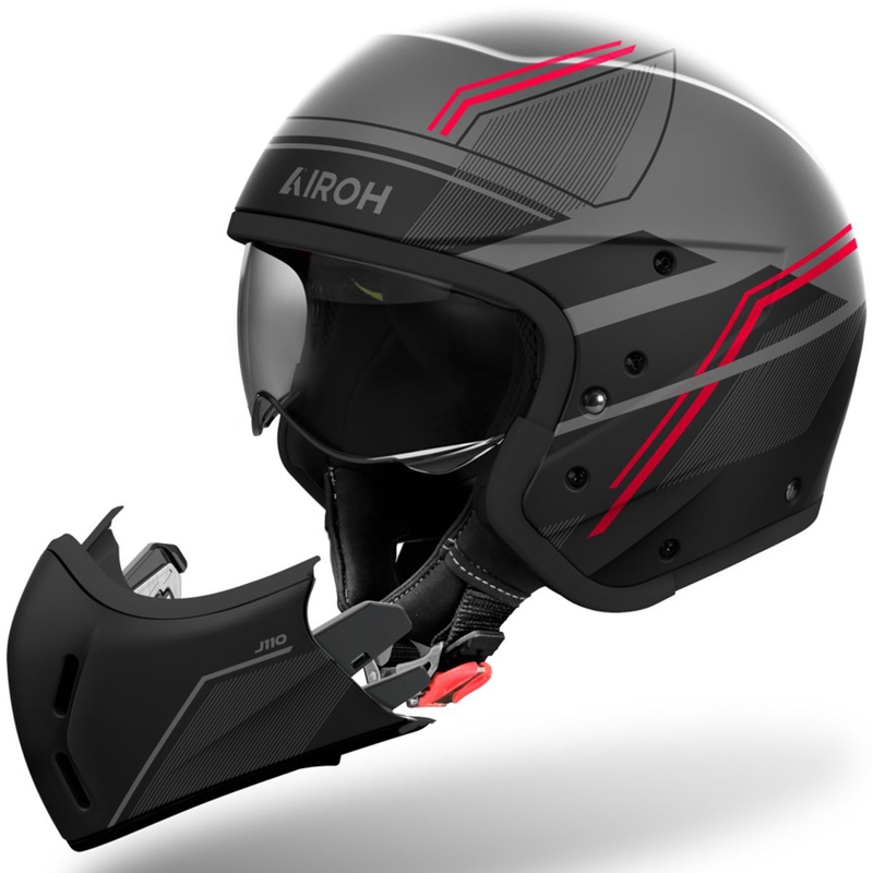 Modulaire motorhelm Airoh J110 Slim mat rood