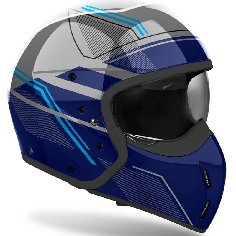 Modulaire motorhelm Airoh J110 Slim glanzend blauw