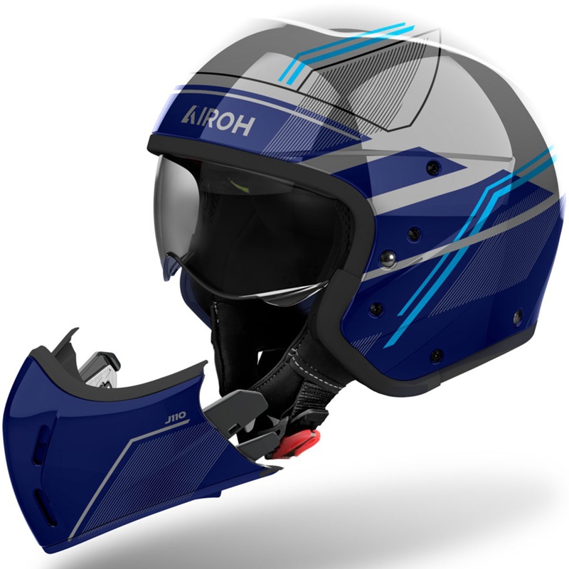 Modulaire motorhelm Airoh J110 Slim glanzend blauw