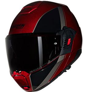 Opklapbare motorhelm Nolan N120-1 Verniciatura Speciale N-COM 344 zwart-rood