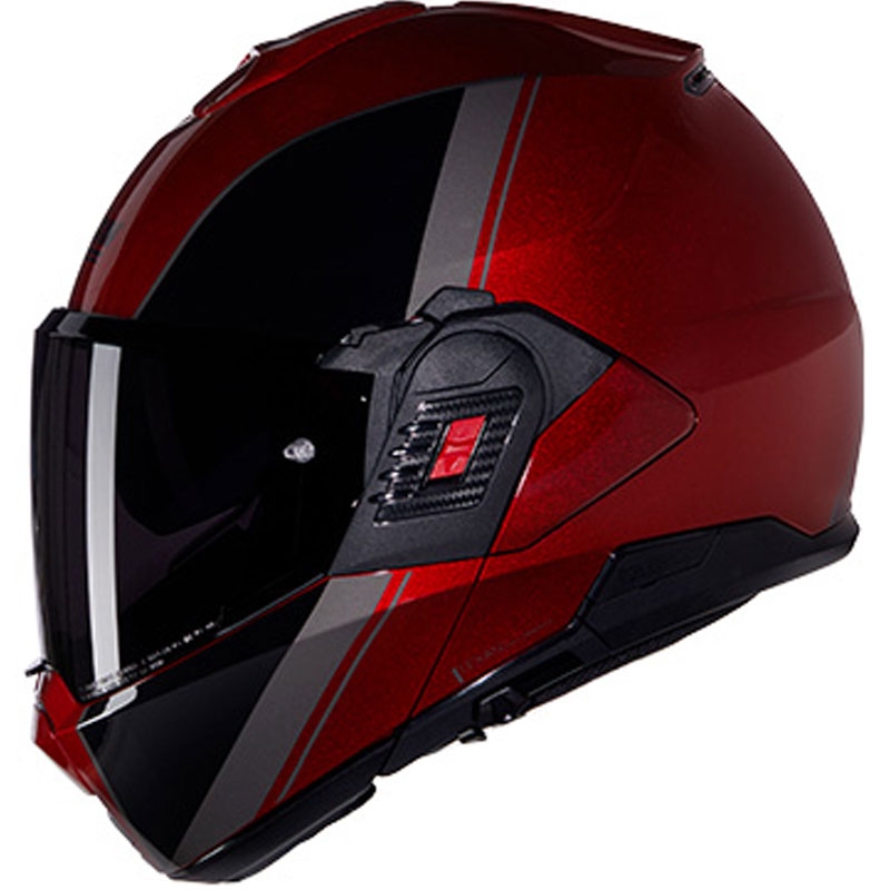 Opklapbare motorhelm Nolan N120-1 Verniciatura Speciale N-COM 344 zwart-rood
