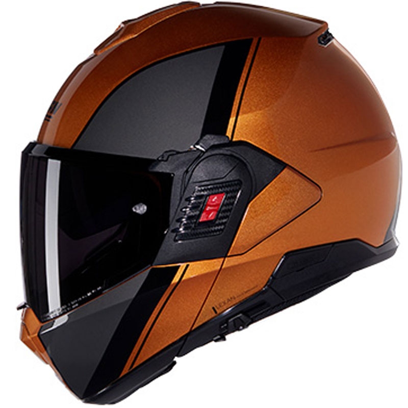 Opklapbare motorhelm Nolan N120-1 Verniciatura Speciale N-COM 342 okerzwart