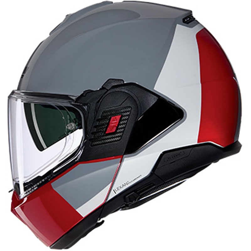 Opklapbare motorhelm Nolan N120-1 Grafo N-COM 349 grijs-wit-rood