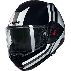 Opklapbare motorhelm Nolan N120-1 Lineo N-COM 348 zwart-wit-zilver