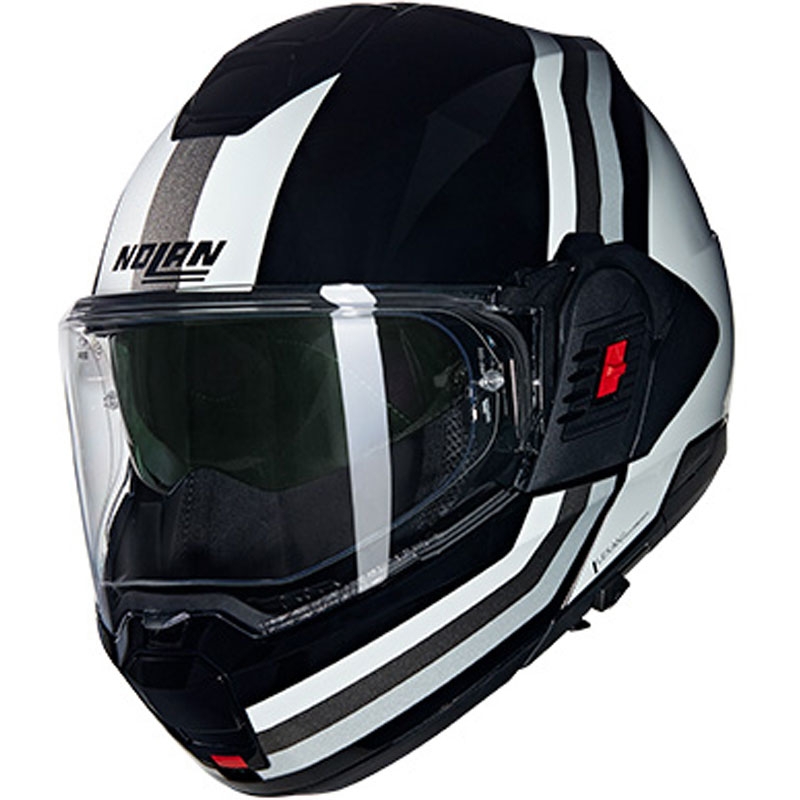 Opklapbare motorhelm Nolan N120-1 Lineo N-COM 348 zwart-wit-zilver