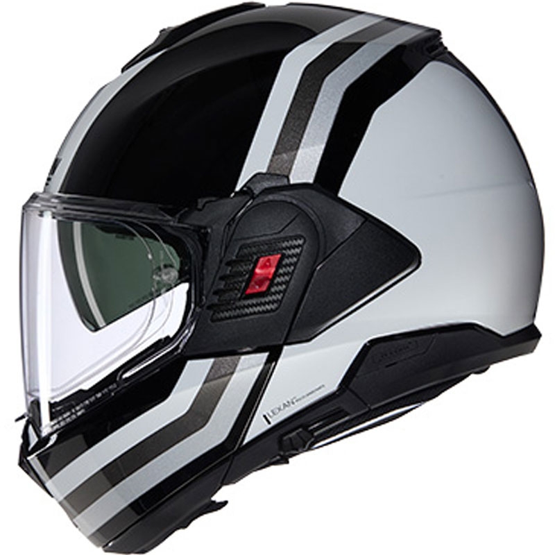 Opklapbare motorhelm Nolan N120-1 Lineo N-COM 348 zwart-wit-zilver