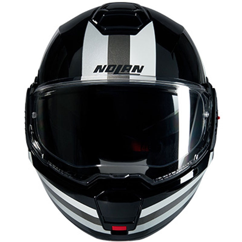 Opklapbare motorhelm Nolan N120-1 Lineo N-COM 348 zwart-wit-zilver