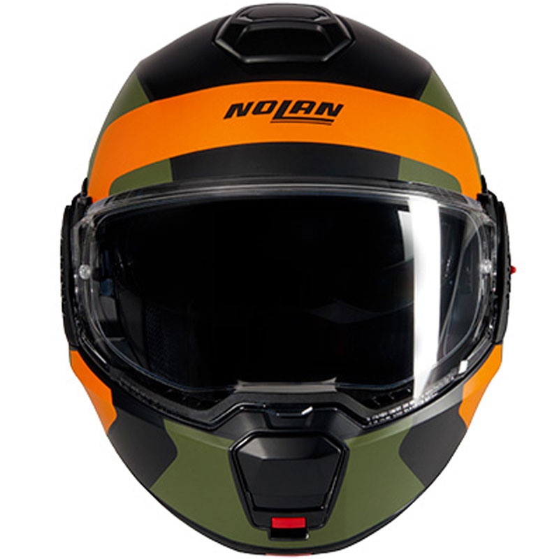 Opklapbare motorhelm Nolan N120-1 Omocromo N-COM 345 zwart-oranje-groen