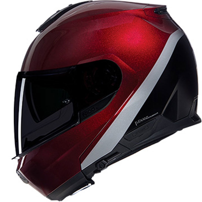 Opklapbare motorhelm Nolan N100-6 Verniciatura Speciale N-COM 341 rood-zwart