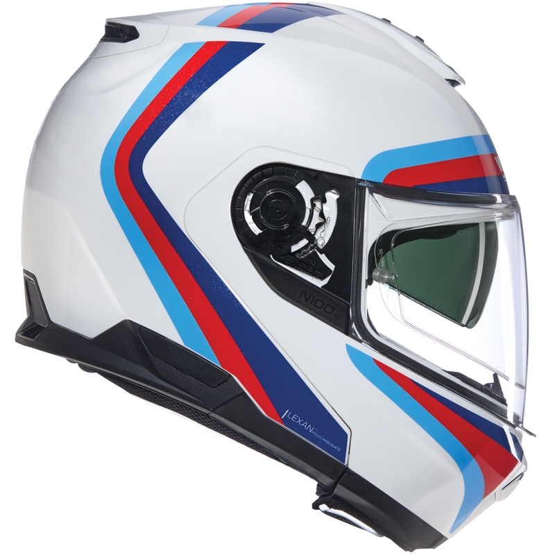 Opklapbare motorhelm Nolan N100-6 Assoluto N-COM 347 wit-rood-blauw