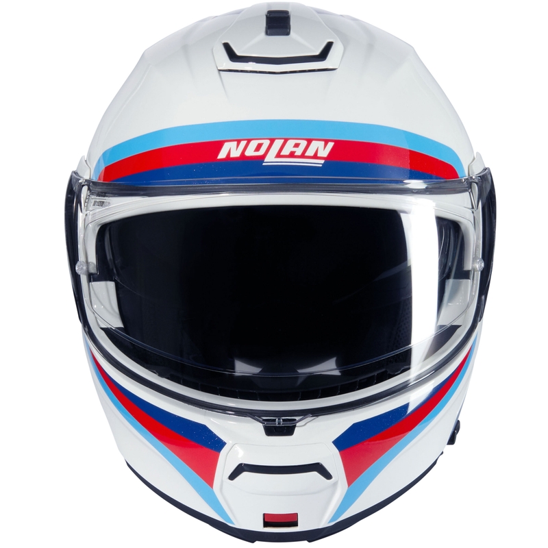 Opklapbare motorhelm Nolan N100-6 Assoluto N-COM 347 wit-rood-blauw