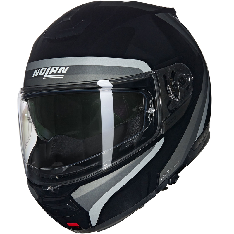 Opklapbare motorhelm Nolan N100-6 Assoluto N-COM 349 zwart-grijs