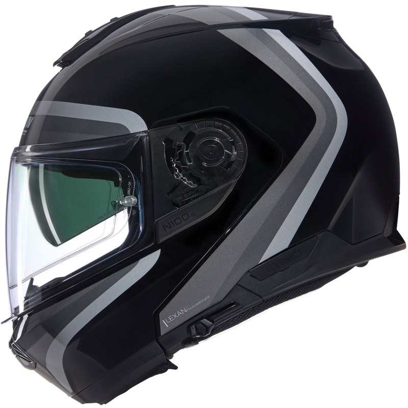 Opklapbare motorhelm Nolan N100-6 Assoluto N-COM 349 zwart-grijs