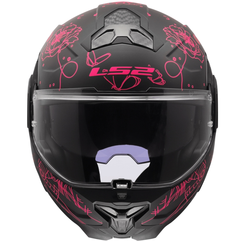 Opklapbare motorhelm LS2 FF910 Advant II Sophia zwart-roze