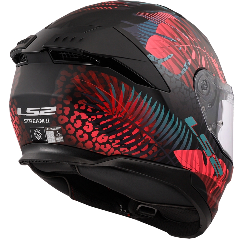 LS2 FF808 Stream II Jungle Zwart-Roze-Blauw Integrale Motorfietshelm