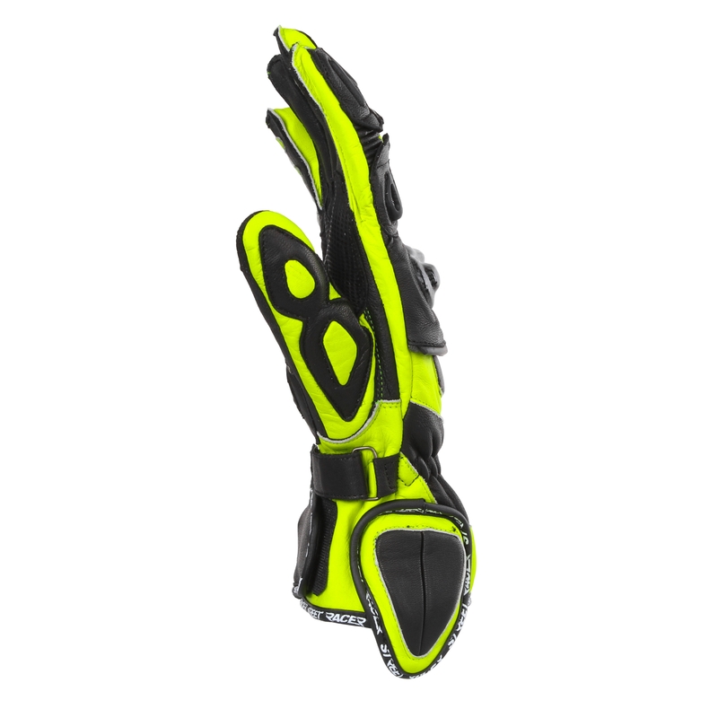 Motorhandschoenen Street Racer Virus 2 zwart-fluogeel - II. kwaliteit