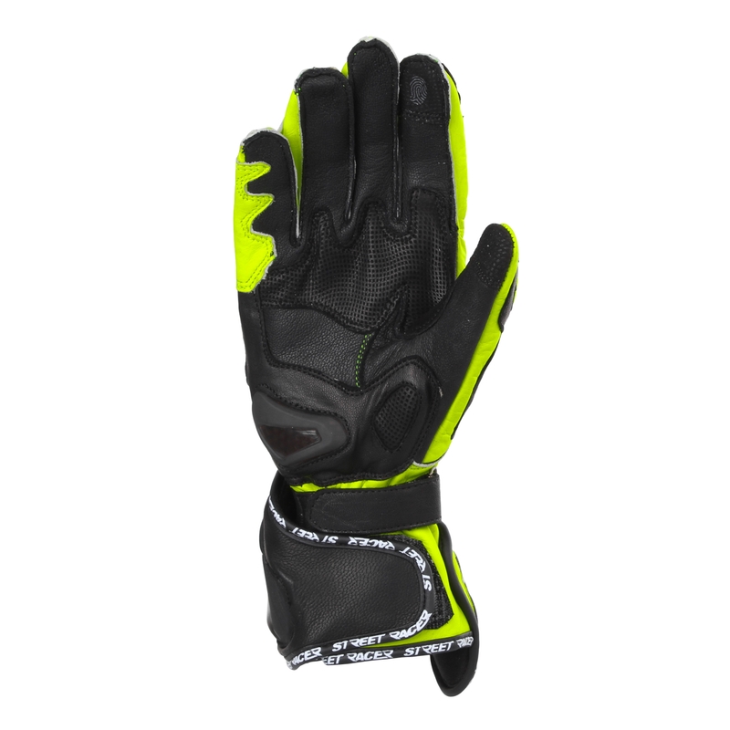 Motorhandschoenen Street Racer Virus 2 zwart-fluogeel - II. kwaliteit