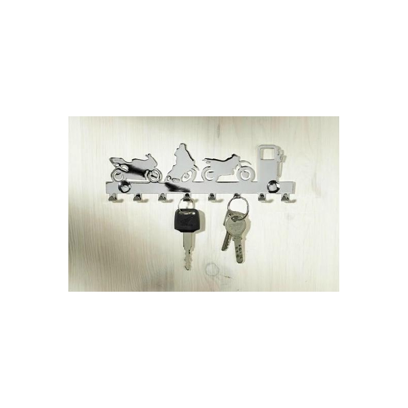 Chromen sleutelhouder - 8 haken