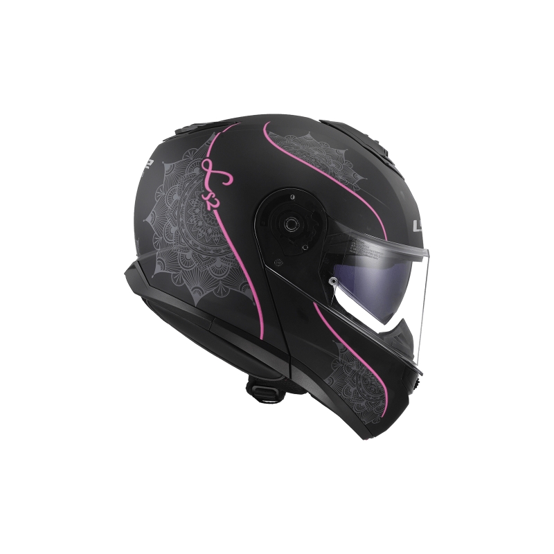 Opklaphelm LS2 FF908 Strobe II Lux zwart-roze