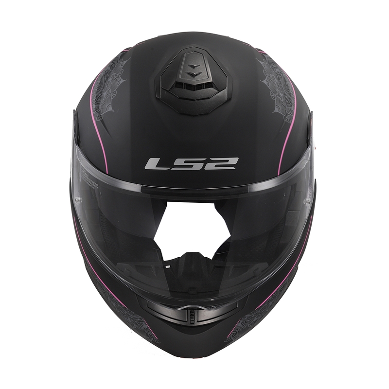 Opklaphelm LS2 FF908 Strobe II Lux zwart-roze