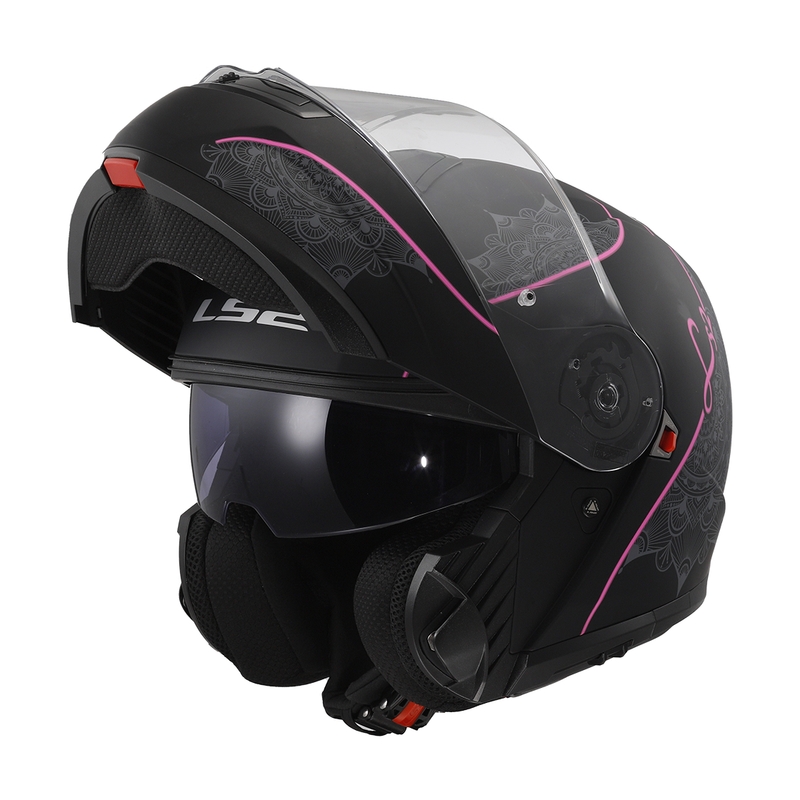 Opklaphelm LS2 FF908 Strobe II Lux zwart-roze