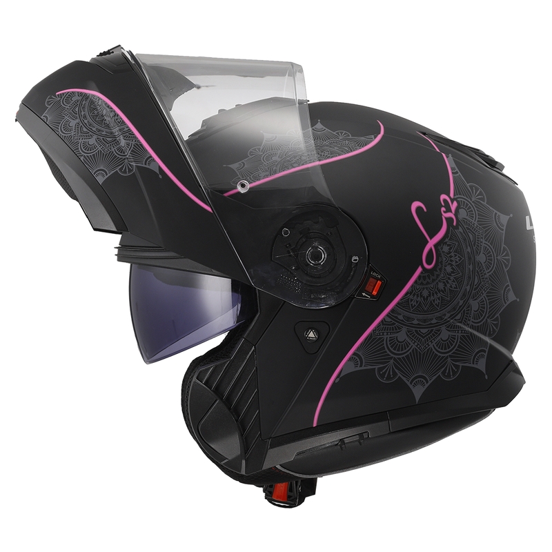 Opklaphelm LS2 FF908 Strobe II Lux zwart-roze