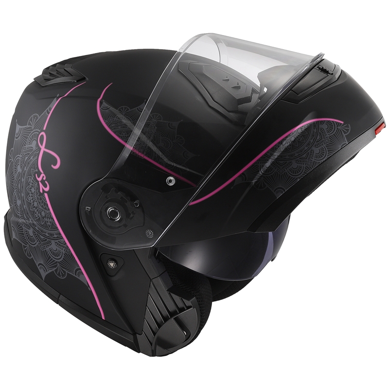 Opklaphelm LS2 FF908 Strobe II Lux zwart-roze