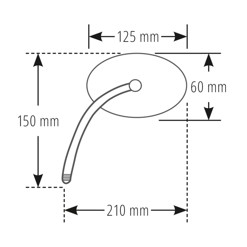 Achteruitkijkspiegel Highsider Smart Oval links/rechts zwart