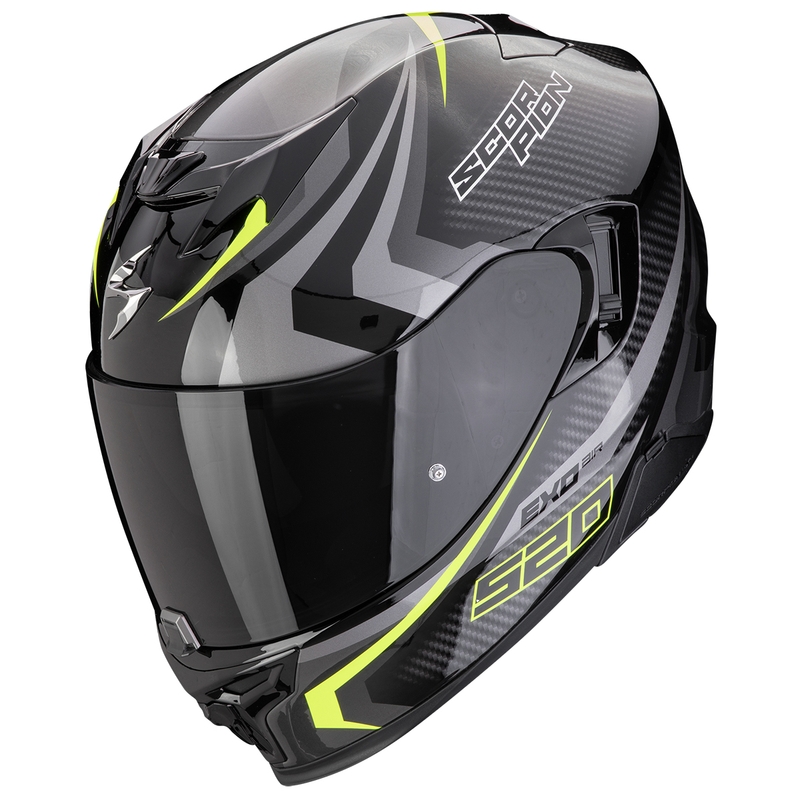 Scorpion EXO-520 EVO AIR TERRA integraal motorhelm zwart-zilver-fluo geel