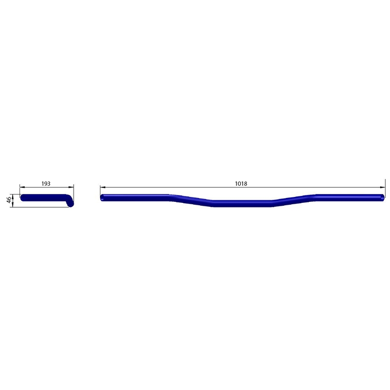 Motorfietsstuur Highsider Pro Wide Bar L11 1" inch, 95 mm zwart