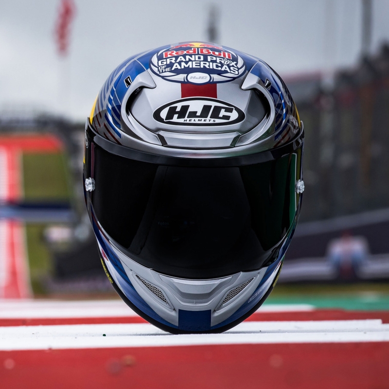 Integraal motorhelm HJC RPHA 12 Red Bull Austin GP II MC21 blauwgrijs