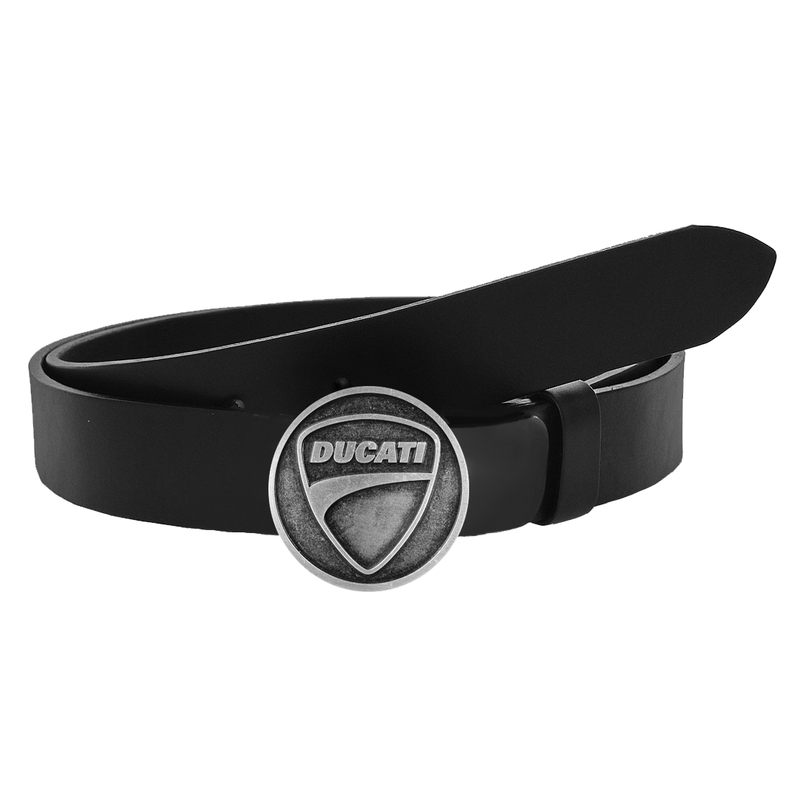 Leren moto riem met Ducati gesp