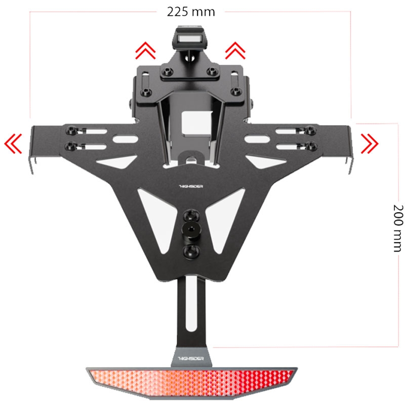 Kentekenplaathouder inclusief verlichting Highsider Akron RS PRO Aprilia zwart