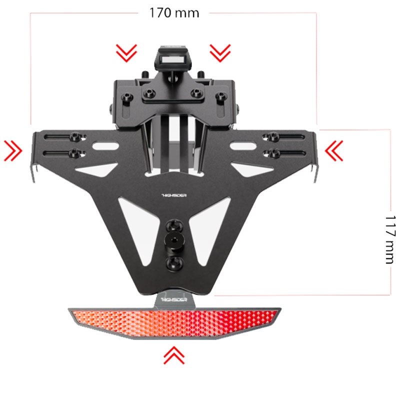Kentekenplaathouder inclusief verlichting Highsider Akron RS PRO Aprilia zwart