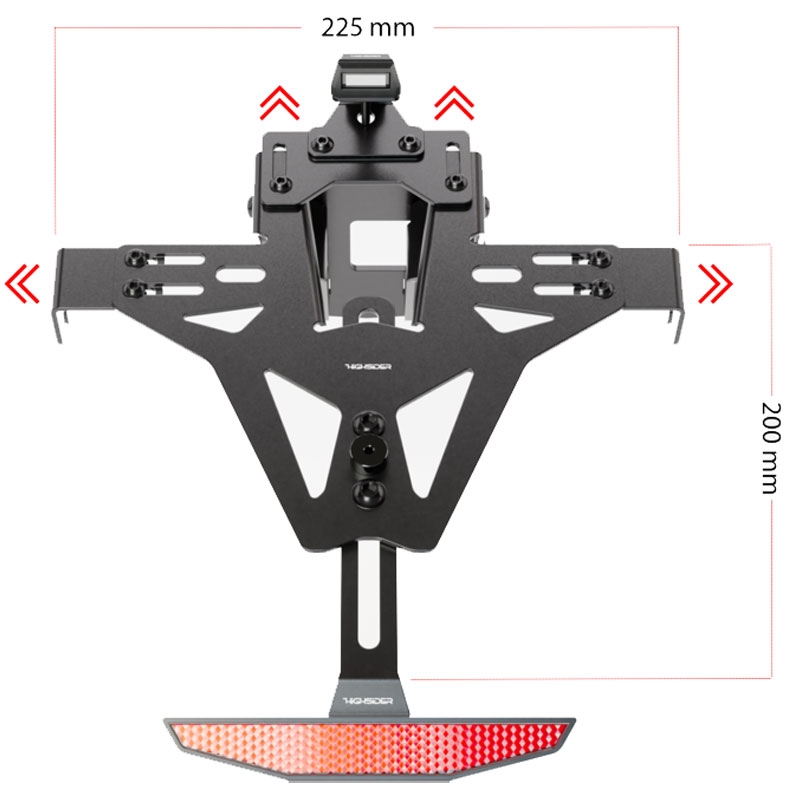 Kentekenplaathouder met verlichting Highsider License Akron RS PRO KTM 690 SMC R zwart