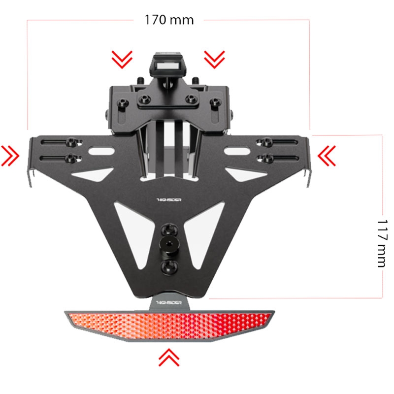 Kentekenplaathouder met verlichting Highsider Akron RS PRO Triumph SPEED TRIPLE 1050 zwart