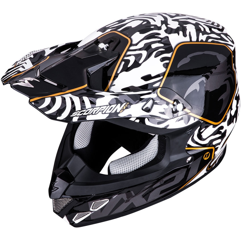 Motorcrosshelm Scorpion VX-21 Air Gnarly zwart-wit