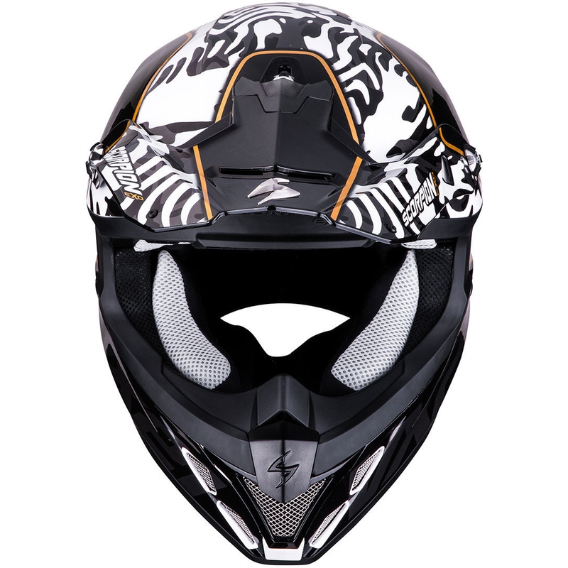Motorcrosshelm Scorpion VX-21 Air Gnarly zwart-wit