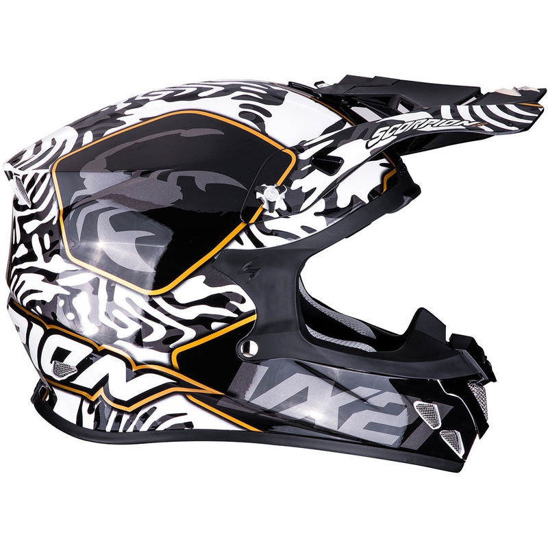 Motorcrosshelm Scorpion VX-21 Air Gnarly zwart-wit