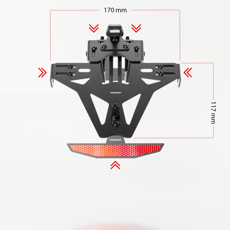 Kentekenplaathouder met verlichting Highsider Akron RS PRO Yamaha MT-07 zwart