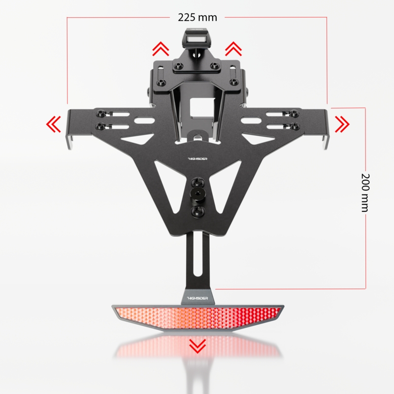 Kentekenplaathouder met verlichting Highsider Akron RS PRO Yamaha MT-07 zwart